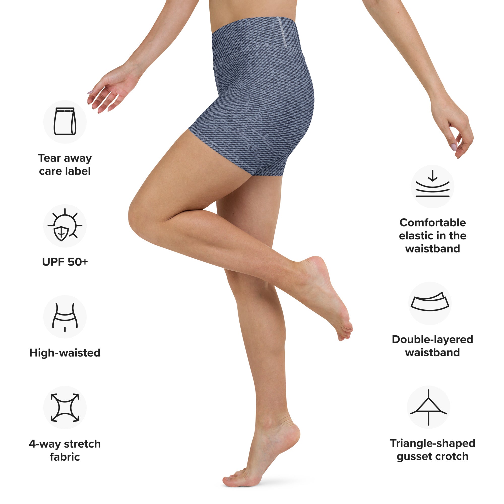 Faux Denim Yoga Shorts